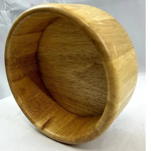 Wooden Bowl 6" round soft curves flat base - Picture 5 of 6